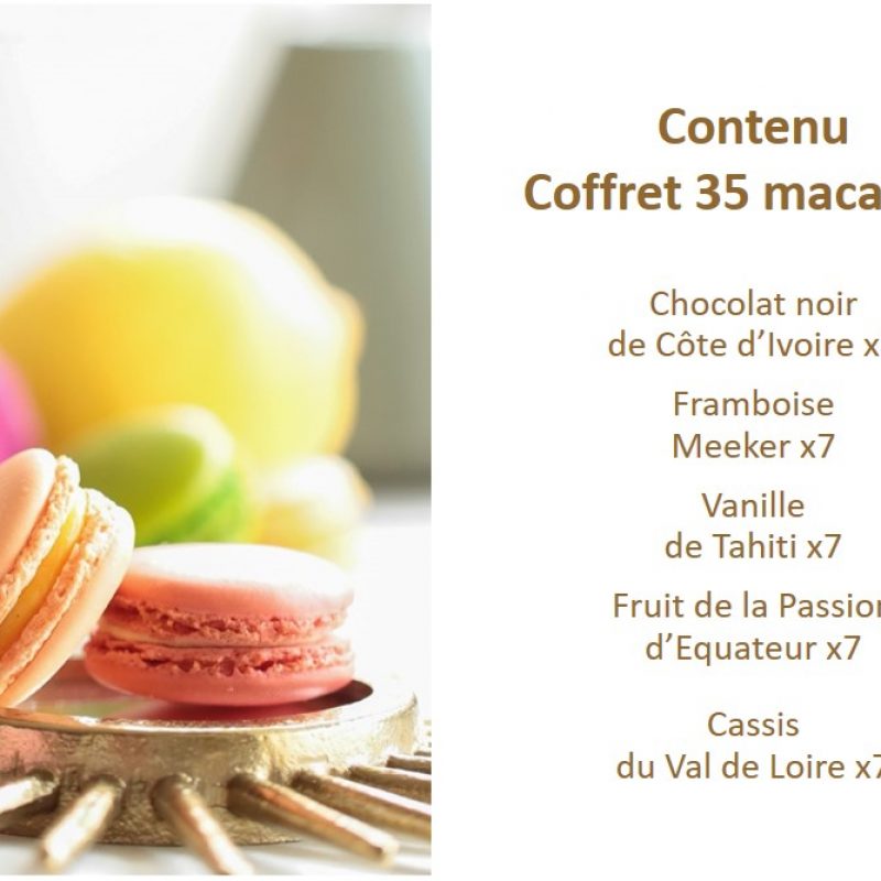 Coffret personnalisé de 35 macarons
